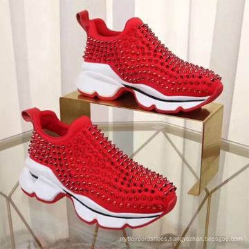 Wholesale cheap price girl sneakers Rivet casual  large size women's fashion casual  chunky shoes